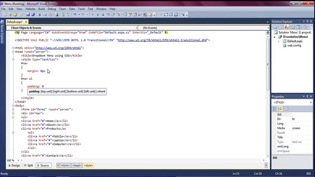 Drop Down Menu in ASP.NET