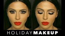 Winged Eyeliner   Red Lips | Holiday Makeup | Teni Panosian
