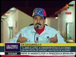 Maduro: Llamo a la paz, a convertir estas elecciones en una fiesta