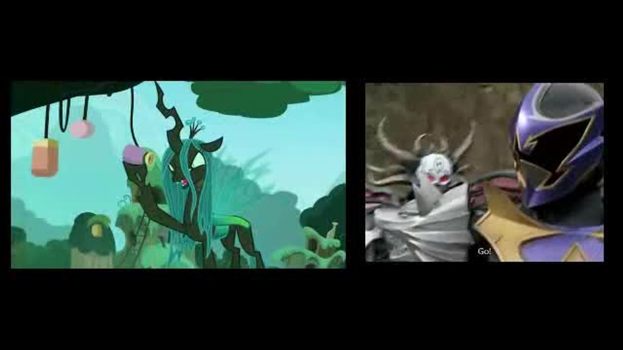 Mahou Sentai Magiranger VS Dekaranger The Movie - Wolzard,Queen Chrysalis Return Split Screen MLPFIM S05