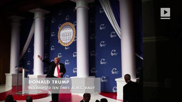 Donald Trump interrupted ten times at N.C. rally