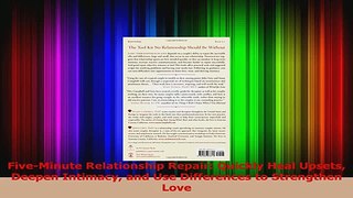FiveMinute Relationship Repair Quickly Heal Upsets Deepen Intimacy and Use Differences PDF