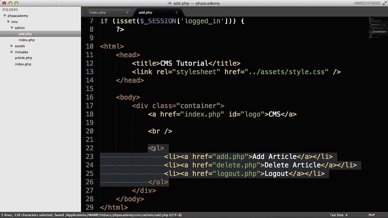 PHP Tutorials | Create a CMS (Custom) (Part 6_7)