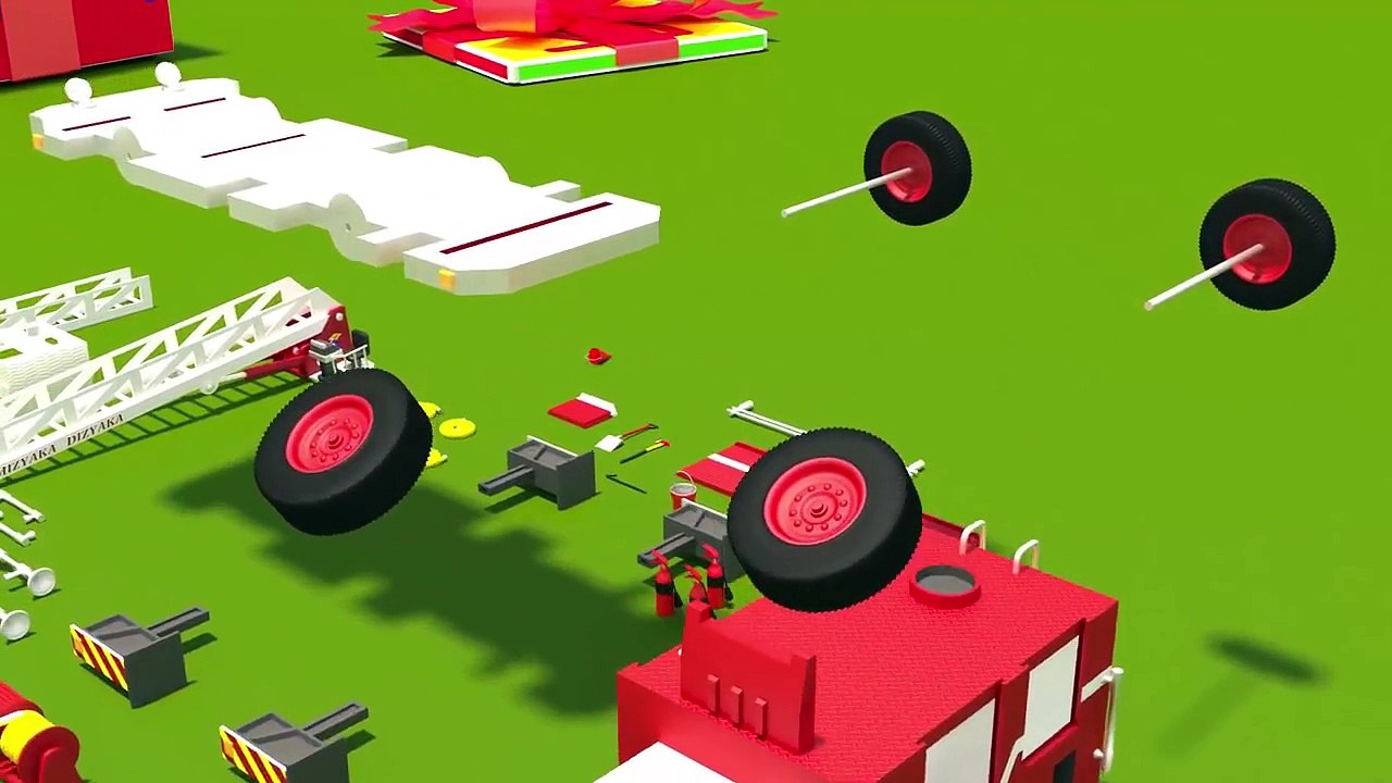 Fire trucks for children kids. Fire trucks responding. Construction game. Cartoons for chi