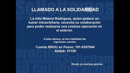Pedido de solidaridad por Malena Rodriguez. (10agosto2015)