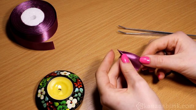 DIY kanzashi flowers ribbon 2
