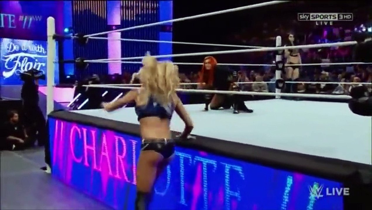 WWE RAW, Charlotte & Becky Lynch vs Nikki Bella & Alicia Fox, July 27, 2015