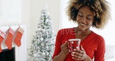 Pretty Young African Woman Enjoying Coffee | Stock Footage - Videohive