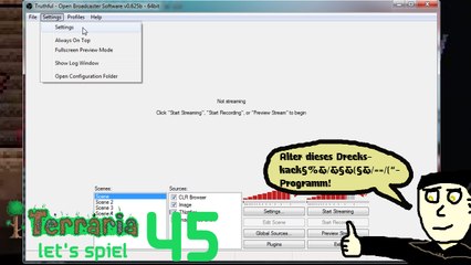 Terraria "Let's Spiel" (Let's Play) 45: OBS und die versaute Aufnahme