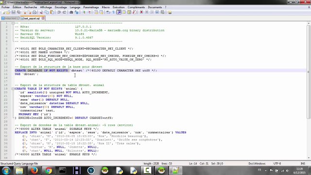 HeidiSQL - Export et import d'une base de données SQL avec changement de nom