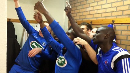 La joie de l'AC Amiens après sa victoire contre Maubeuge