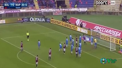Luca Rossettini Goal - Bologna vs Napoli 3-2 - Serie A 06_12_2015