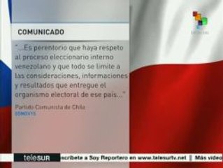 Partido Comunista de Chile: Venezuela, sin posibilidad de fraude