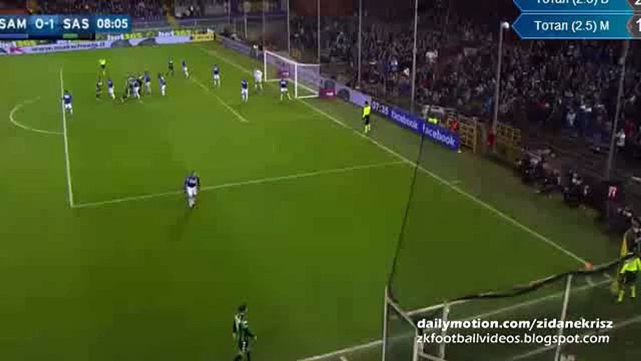 0-1 Francesco Acerbi Goal - Sampdoria - Sassuolo 06.12.2015 HD Serie A