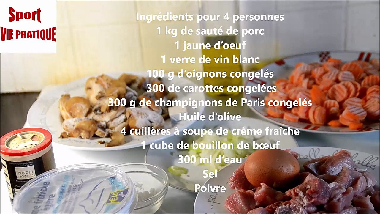 Blanquette de sauté de porc au  cookeo