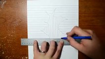 Trick Art on Line Paper - Drawing 3D Hole