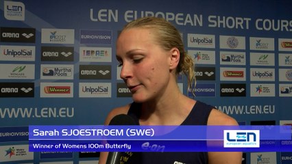 20151206 Sarah SJOESTROEM Winner of Womens 100m Butterfly