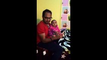 نورهان لما تسمع اغنية سلام للنونو | reaction my daughter (Norhan) when listen to a babies songs