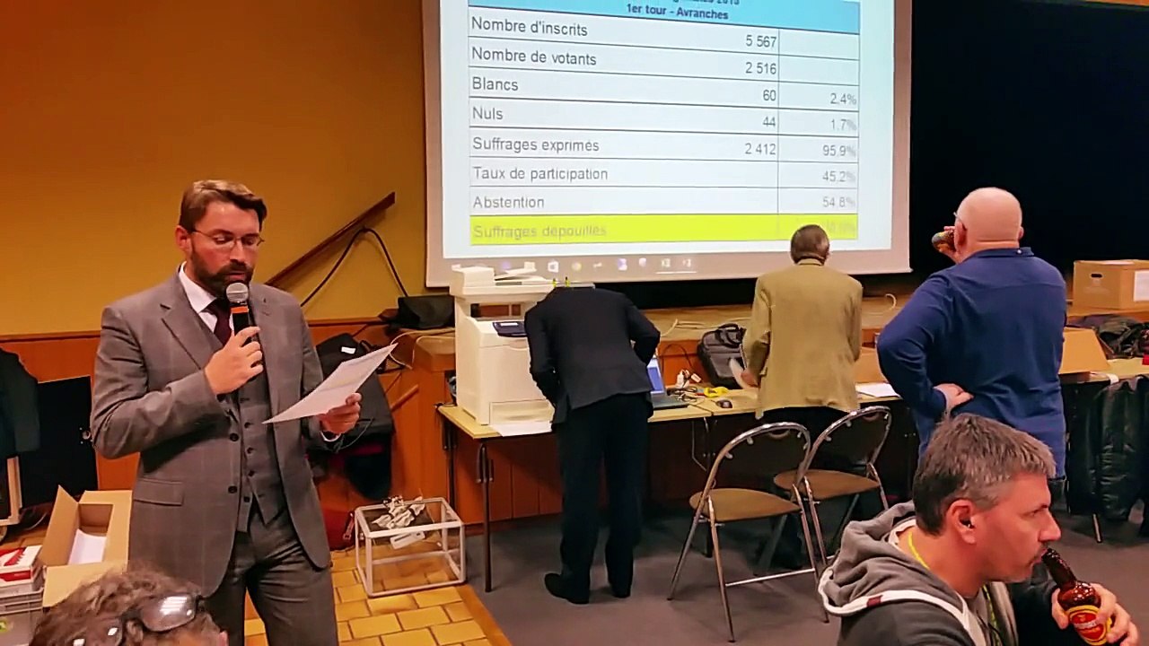 Avranches : proclamation des résultats du 1er tour des élections régionales