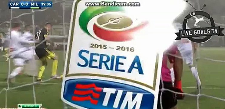 Giacomo Bonaventura Amazing Corner Kick Chance - Carpi vs AC Milan - Serie A - 06.12.2015