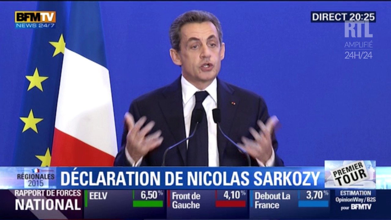 Résultats élections régionales 2015 : Nicolas Sarkozy appelle Les Républicains à "refuser toute fusion et tout retrait de liste"