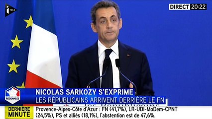 Régionales 2015 : la réaction de Nicolas Sarkozy