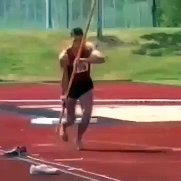 A Sportperson Fall Down While Perform Long Jump