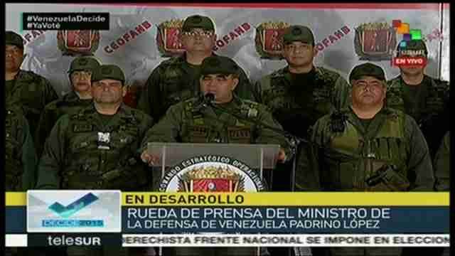 Ministro Defensa venezolano: Todo el país está en calma