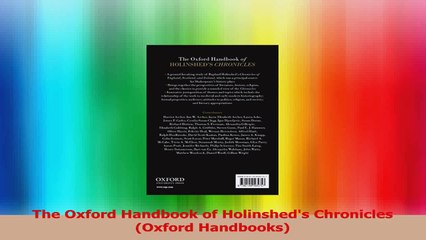 The Oxford Handbook of Holinsheds Chronicles Oxford Handbooks Download