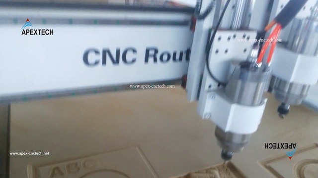APEXTECH 1325 CNC Router with 2 watercooling spindle on engrave the MDF relief sculpture (3)