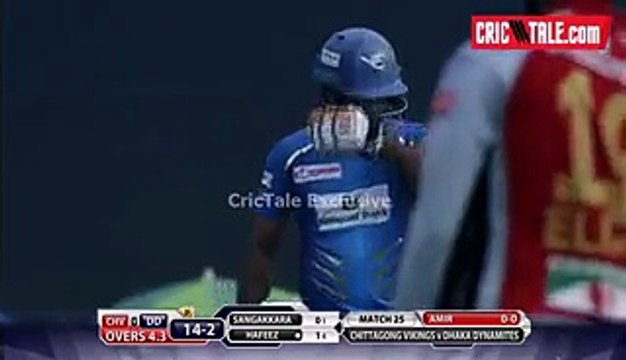 Mohammad Amir Takes The Wicket of Muhammad Hafeez in BPL 2015