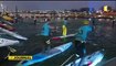 Steeve Teihotaata en Stand Up Paddle (SUP) sur la Seine
