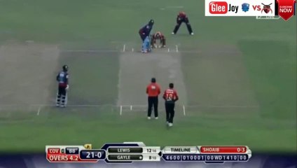 Shoaib Malik got 1st wicket Chris Gayle lbw out vs Barisal Bulls BPL 2015 Dec 7, 2015