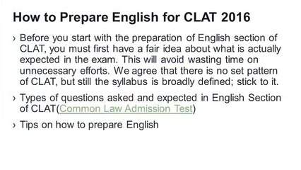 How to Prepare English for CLAT 2016 Without Wasting Time