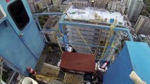 Crane Worker films his daily work above Toronto with a Gopro... Impressive View