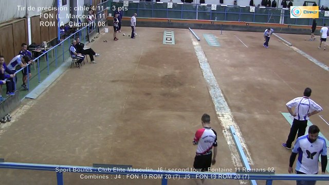 Second tour, second tir de précision, Club Elite masculin J6, Fontaine contre Romans, Sport Boules, saison 2015-2016