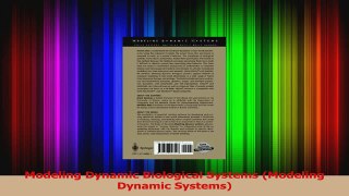 PDF Download  Modeling Dynamic Biological Systems Modeling Dynamic Systems PDF Online