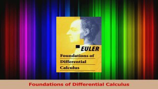PDF Download  Foundations of Differential Calculus PDF Full Ebook