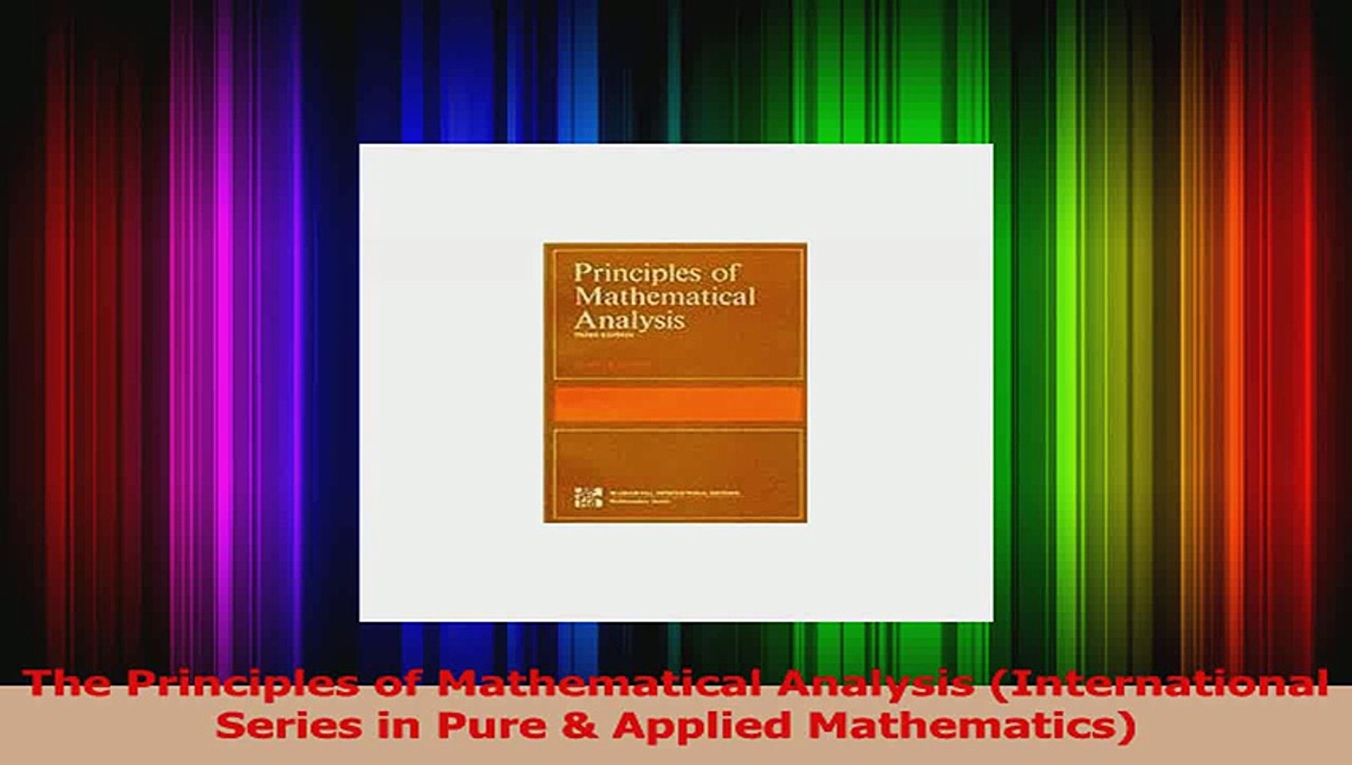 Principles Of Mathematical Analysis