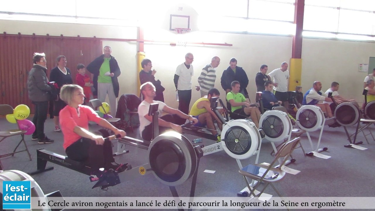 Pour le Téléthon le Cercle aviron nogentais a lancé le défi de parcourir la longueur de la Seine en ergomètre