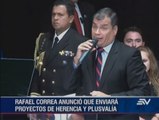 Correa anuncia el reenvío de los proyectos de ley de herencias y plusvalía