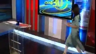 SEXY Pakistani news anchor Gharida Farooqi in white leggings and high heels