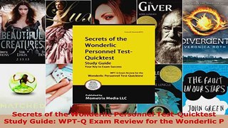 Download  Secrets of the Wonderlic Personnel TestQuicktest Study Guide WPTQ Exam Review for the PDF Free