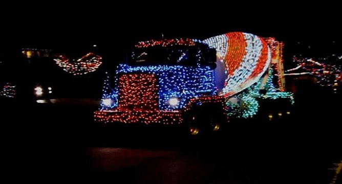 Décoration de Noël sur un camion