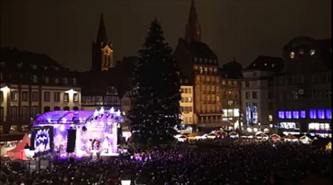 Illumination du grand sapin - marché de Noël Strasbourg 2015