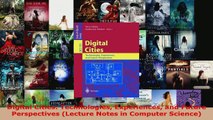 Download  Digital Cities Technologies Experiences and Future Perspectives Lecture Notes in PDF Free