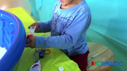 SURPRISE TOYS CHALLENGE IN SLIME Paw Patrol Disney Cars Batman Dump Truck Kinder Surprise