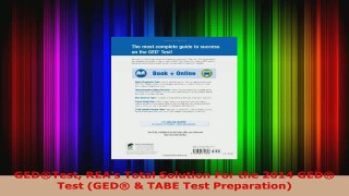 Read  GEDTest REAs Total Solution For the 2014 GED Test GED  TABE Test Preparation EBooks Online