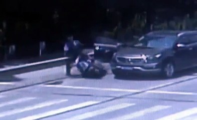 Painful video of scooter rider wiped out after being car doored