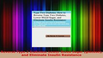 Download  Reverse Type 2 Diabetes Lower Blood Sugar glucose and Eliminate Insulin Resistance PDF Free